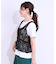 【S-LL/2点セット】大人カジュアルに レースビスチェ+プリントTシャツ