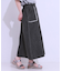 【S-LL】フリンジポケットがアクセント デニムフレアスカート