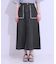 【S-LL】フリンジポケットがアクセント デニムフレアスカート