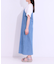 【S-LL】女性らしさ漂う ライトデニム Aラインキャミワンピース