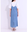 【S-LL】女性らしさ漂う ライトデニム Aラインキャミワンピース