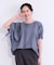 【S-LL/二の腕カバー】お袖ギャザーリボン アイレット刺繍トップス