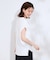 【S-LL/ひんやり/洗濯後しわになりにくい】程よいシアー感 ロゴTシャツブラウス