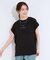 【S-LL/ひんやり/洗濯後しわになりにくい】程よいシアー感 ロゴTシャツブラウス