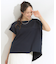 【洗える/S-LL/体型カバー】レース使いが華やか フレンチスリーブコットンTシャツ