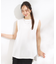 【汗ジミ軽減/ひんやり/UV】大人のヘルシーな着こなしに タックノースリーブチュニック