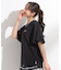 【S-LL/ひんやり/二の腕カバー】華やかさをプラスする お袖フリルTシャツ