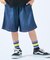 【100-150cm/ひんやり】ゆったりシルエットの デニムハーフパンツ