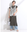 【2点セット】クロシェ編みレースベスト＋Tシャツワンピースセット