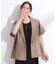 【S-LL】さらりと着たい大人のための 麻調半袖ジャケット