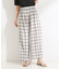 【S-LL/ポケット付き】チェック柄 ウェーブプリーツパンツ