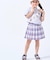 【100-150cm】ハートチャーム付きチェックプリーツスカート
