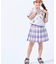 【100-150cm】ハートチャーム付きチェックプリーツスカート