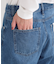 【SS-LL】脚のラインを拾いにくい デニムワイドパンツ