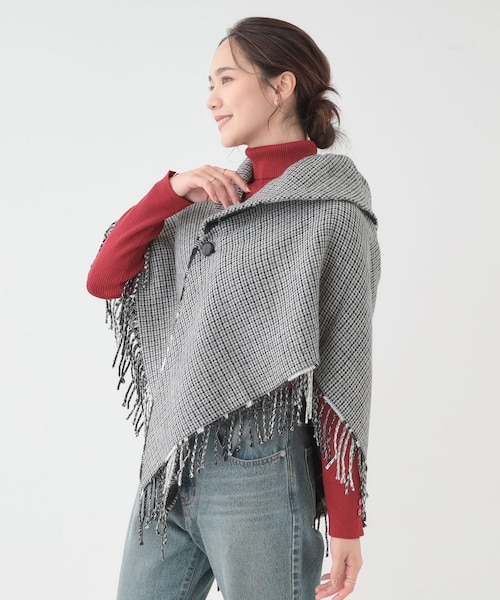John Lewis フード付きポンチョ リバーシブルチェックポンチョ｜シューラルーの通販｜&mall