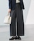 【着丈選べる】大人のきれいめスタイルに ウールフィール ワイドパンツ