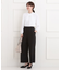 【洗える／イージーケア／ストレッチ】きちんと楽に。カットジョーゼットワイドパンツ