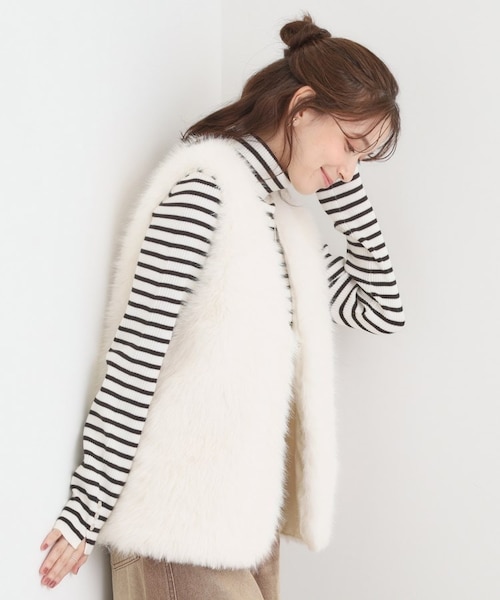 ふわふわフェイクファーベスト｜シューラルーの通販｜&mall