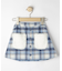 【100-150cm】フェイクファーポケットチェック台形スカート