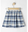 【100-150cm】フェイクファーポケットチェック台形スカート