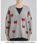 【HELLO KITTY コラボ】Vネックジャカードカーディガン