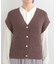 【S-LL/洗濯機可】気軽にレイヤード ざっくり前開きニットベスト