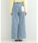 【洗濯機可/S-LL】フラワー刺繍が女性らしさをプラス バギーデニムパンツ