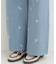 【洗濯機可/S-LL】フラワー刺繍が女性らしさをプラス バギーデニムパンツ