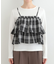 【2点セット】チェック柄フリルキャミビスチェ×テレコロンT