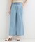 【着丈選べる/ひんやり/S-LL】ウエストリボンがポイント　デニムイージーワイドパンツ