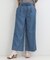 【着丈選べる/ひんやり/S-LL】ウエストリボンがポイント　デニムイージーワイドパンツ