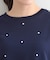 【S-LL】大人かわいい　ドット刺繍5分袖ニット