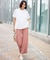 【ひんやり/UV/S-LL/セットアップ可】さらさらぷるん イージーワイドパンツ