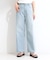【ひんやり/S-LL】夏でも快適 ライトデニムワイドパンツ