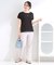 【ひんやり/UV/S-LL】1枚で華やか 前後切り替えレースTシャツ