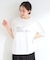 【ひんやり/洗濯機可】レースデザインでこなれ見え ロゴプリントTシャツ