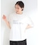 【ひんやり/洗濯機可】レースデザインでこなれ見え ロゴプリントTシャツ