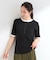 【S-LL/洗濯機可】二の腕隠れる 配色レイヤード風 ヘンリーネック5分袖Tシャツ