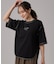 【体型カバー】インせず着られる 配色ステッチロゴTシャツ