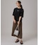 【体型カバー】インせず着られる 配色ステッチロゴTシャツ
