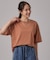 【体型カバー】インせず着られる 配色ステッチロゴTシャツ