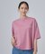 【ひんやり/体型カバー】首元すっきり ゆるバックギャザーTシャツ