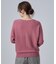 【毛玉になりにくい】パール調ボタンが女性らしさをプラス ガーター切替 7分袖ドルマンニット