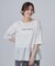 【S-LL】自然に体型カバー 裾切替 ペプラム刺繍Tシャツ