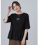 【S-LL】自然に体型カバー 裾切替 ペプラム刺繍Tシャツ