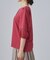 【洗濯機可/S-LL】ほんのり透ける 大人のお袖シアー切り替え　ラウンドネックプルオーバー