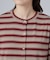 【2点セット/洗濯機可】マルチボーダーTシャツ+カーディガン