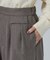 【S-LL/洗濯後しわになりにくい】お腹周りを自然にカバー ヘリンボーン タックワイドパンツ