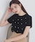 《美人百花掲載》クールタッチ短丈ビジューTシャツ【洗濯機洗い/接触冷感】