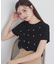 《美人百花掲載》クールタッチ短丈ビジューTシャツ【洗濯機洗い/接触冷感】